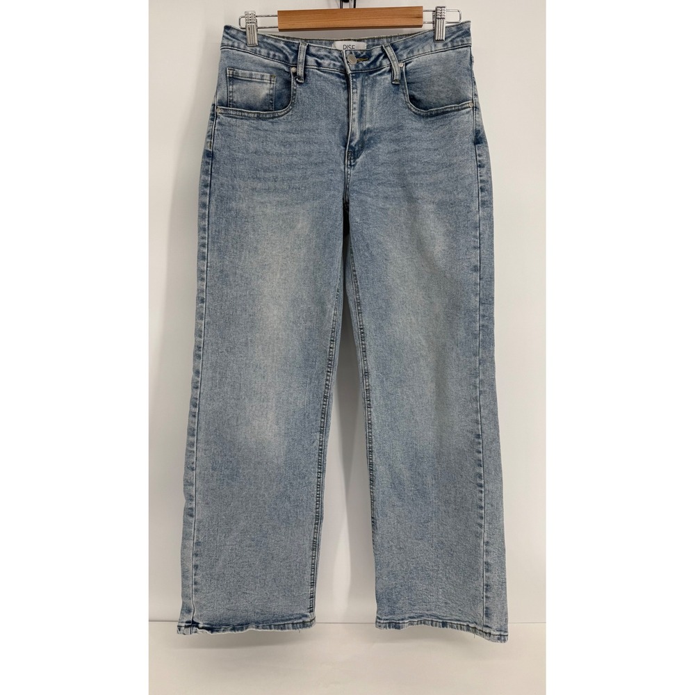 Rise Supply Co Womens Wide Leg Jeans Medium Acid Wash High Rise Sz 9